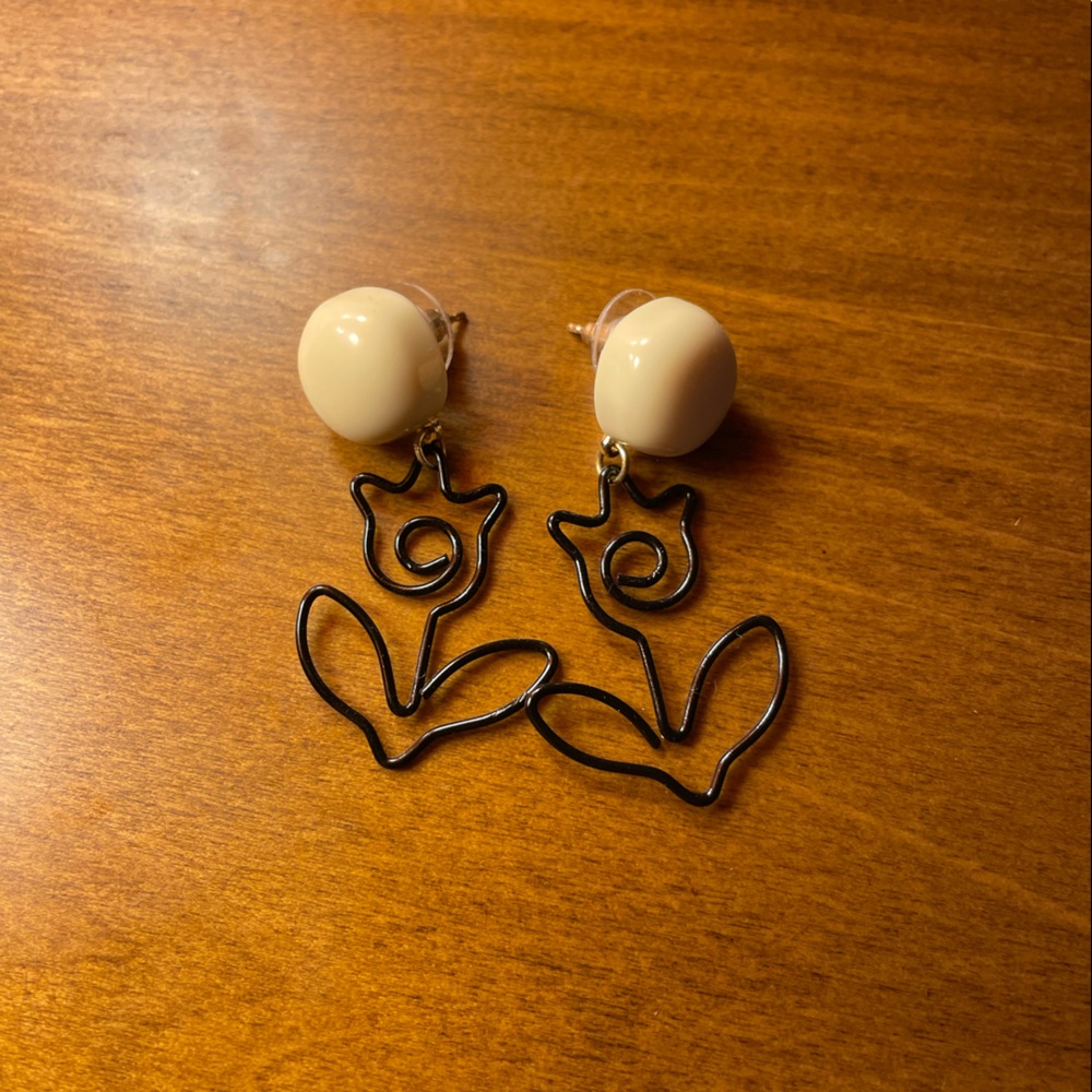 Modern floral earrings